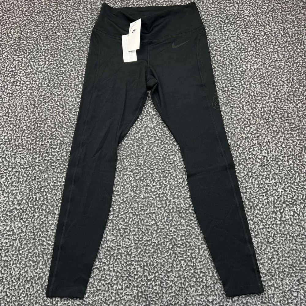 Nike Dri-Fit Leggings Women Medium Black Pull‎ On Athletic 28x28 New